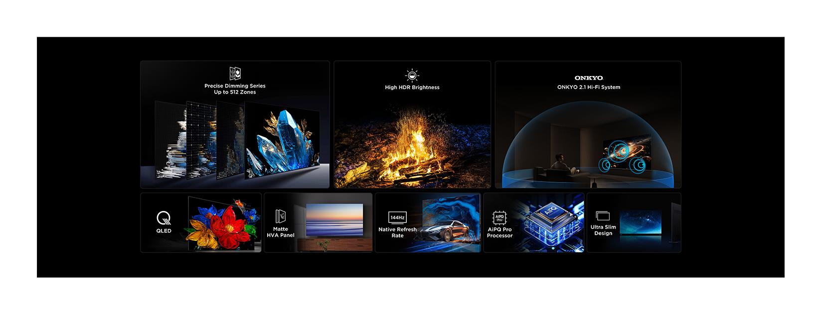 TV Set TCL 55 " 4K Ultra HD 3840 x 2160 pixels Flat 16:9 QD-Mini LED 55C69K