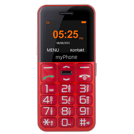myPhone | Halo Easy | Red | 1.77 " | TFT | 24 MB | 32 MB | Single SIM | Bluetooth | Main camera resolution 0.3 MP | 1000