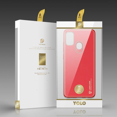 Dux Ducis Yolo elegant case made of soft TPU and PU leather for Samsung Galaxy M30s red