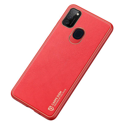 Dux Ducis Yolo elegant case made of soft TPU and PU leather for Samsung Galaxy M30s red