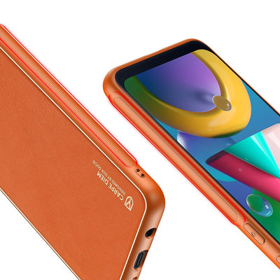Dux Ducis Yolo elegant case made of soft TPU and PU leather for Samsung Galaxy M30s orange