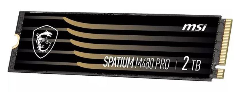 SSD MSI SPATIUM M480 PRO 2TB M.2 PCIe Gen4 NVMe 3D NAND Write speed 7000 MBytes/sec Read speed 7400 MBytes/sec 2.15mm TBW 1400 TB MTBF 1600000 hours S78-440Q600-P83