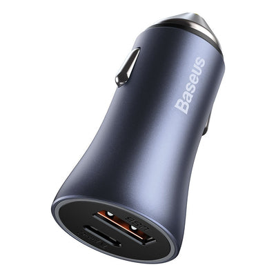 Baseus Golden Contactor Pro fast car charger USB Type C / USB 40 W Power Delivery 3.0 Quick Charge 4 + SCP FCP AFC gray (CCJD