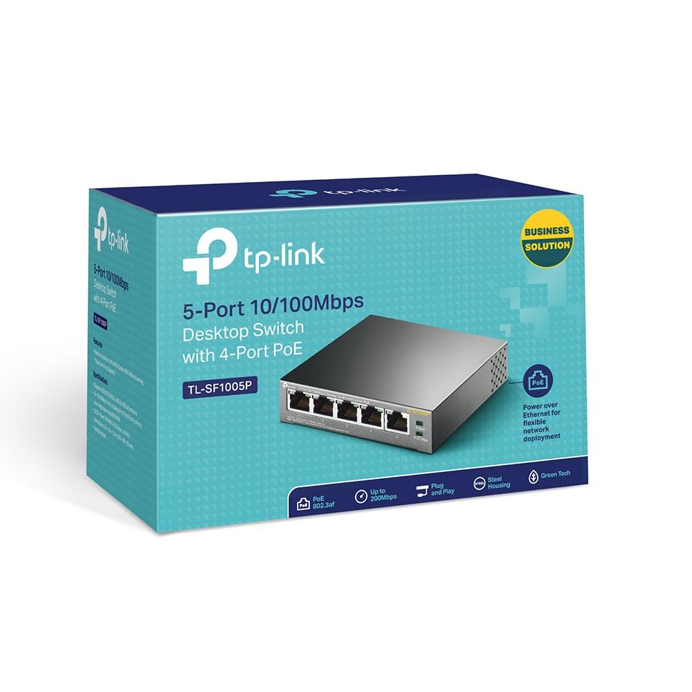 Switch TP-LINK Desktop/pedestal 5x10Base-T / 100Base-TX PoE ports 4 TL-SF1005P