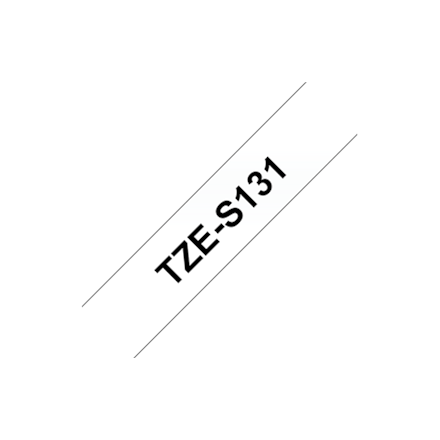 Brother | TZe-S131 Strong Adhesive Laminated Tape | Black on Clear | TZe | 8 m | 1.2 cm