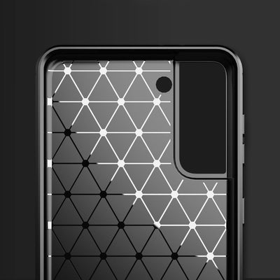 Carbon Case Flexible Cover TPU Case for Samsung Galaxy S21+ 5G (S21 Plus 5G) black — Hurtel