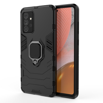 Ring Armor Case Kickstand Tough Rugged Cover for Samsung Galaxy A72 4G black — Hurtel