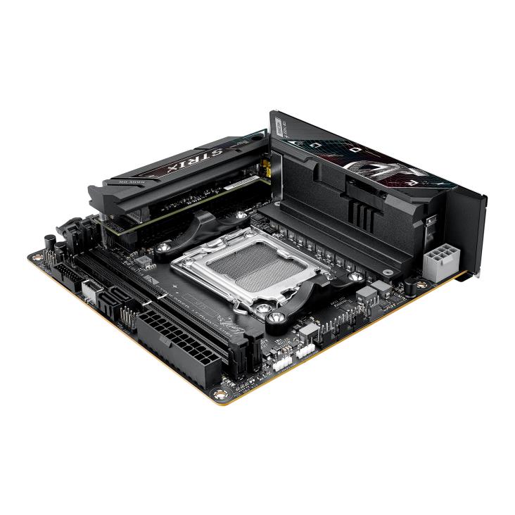 Mainboard ASUS AMD B850 SAM5 Mini-ITX Memory DDR5 Memory slots 2 1xPCI-Express 4.0 16x 1xPCI-Express 5.0 16x 2xM.2 1xHDMI 1xAudio-In 1xAudio-Out 1xMicrophone 2xUSB 2.0 5xUSB 3.2 1xUSB-C 1xOptical S/PDIF 1xRJ45 STRIXB850-IGAMINGWIFI