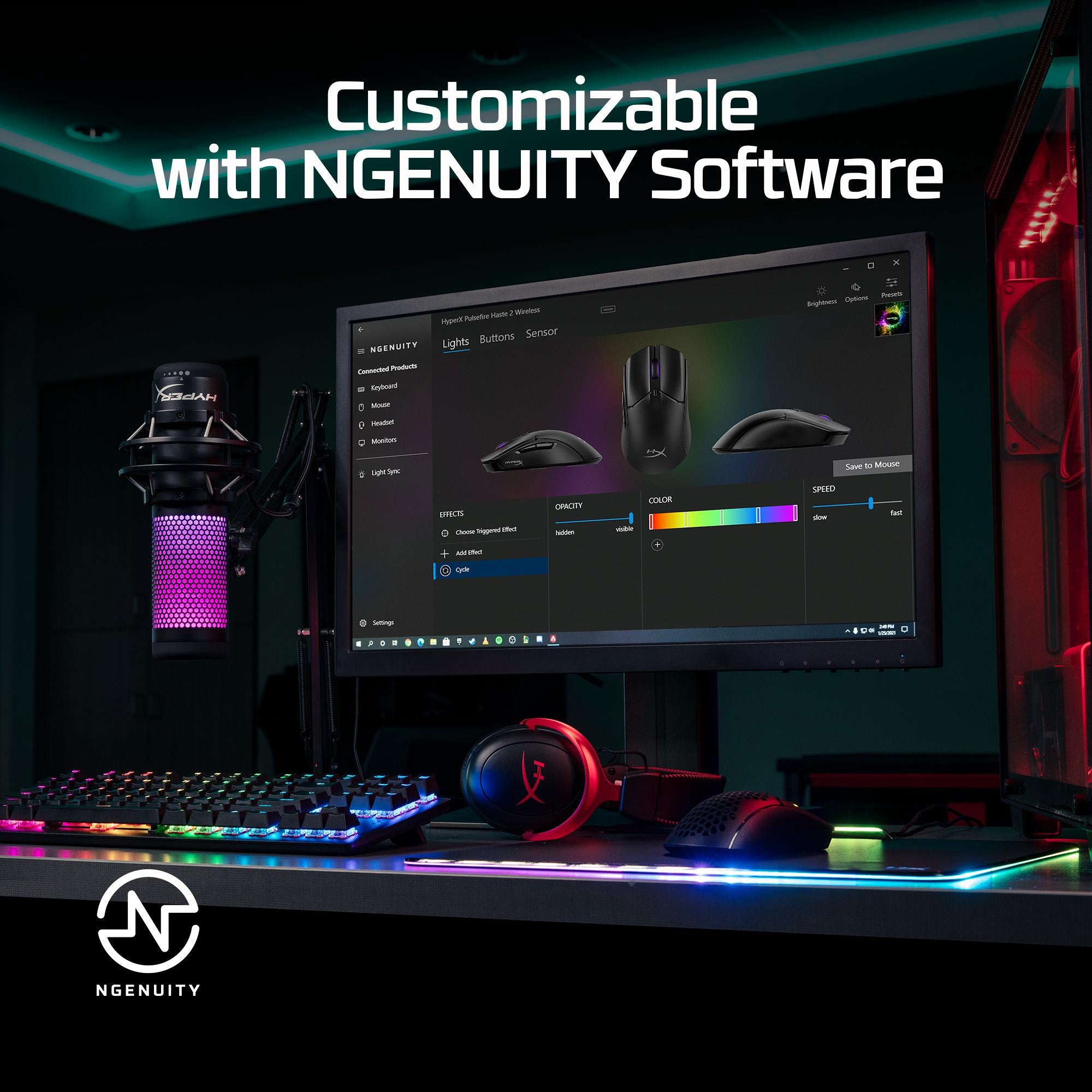 MOUSE USB OPTICAL WRL/PULSEFIRE HASTE 2 WHITE HYPERX