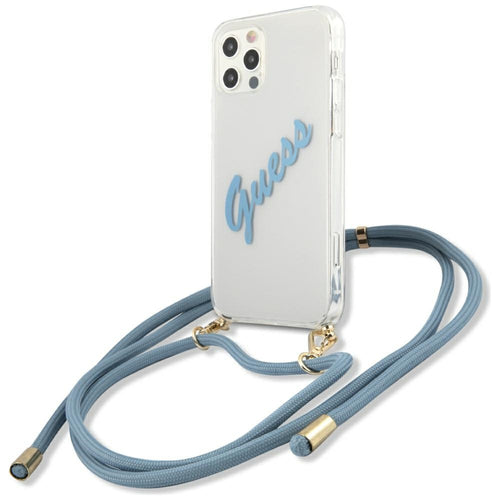 Guess GUHCP12LCRTVSBL iPhone 12 Pro Max 6.7" blue/blue hardcase Script Vintage