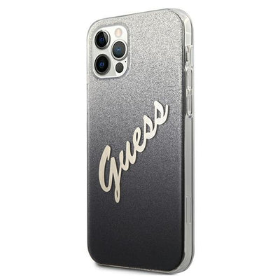 Guess GUHCP12LPCUGLSBK iPhone 12 Pro Max 6.7" black/black hardcase Glitter Gradient Script