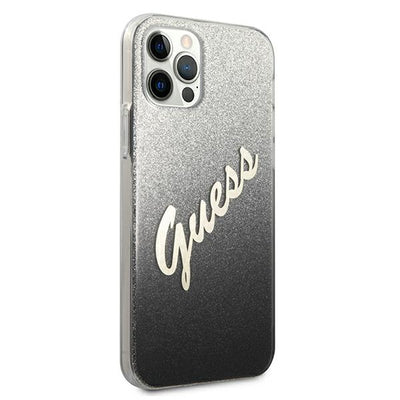 Guess GUHCP12LPCUGLSBK iPhone 12 Pro Max 6.7" black/black hardcase Glitter Gradient Script