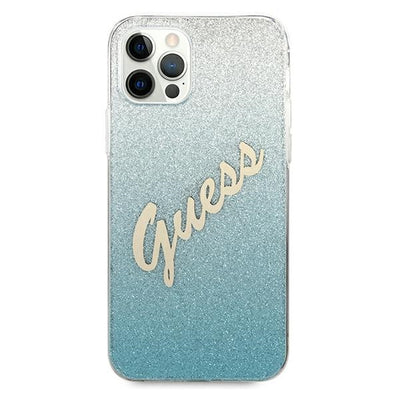 Guess GUHCP12MPCUGLSBL iPhone 12/12 Pro 6.1" blue/blue hardcase Glitter Gradient Script