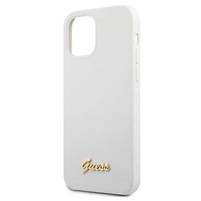 Guess GUHCP12SLSLMGWH iPhone 12 mini 5.4" white/white hardcase Metal Logo Script