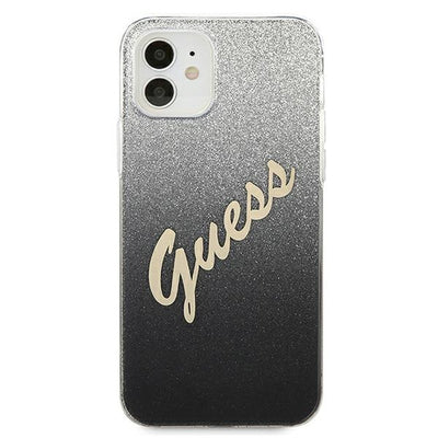 Guess GUHCP12SPCUGLSBK iPhone 12 mini 5.4" black/black hardcase Glitter Gradient Script