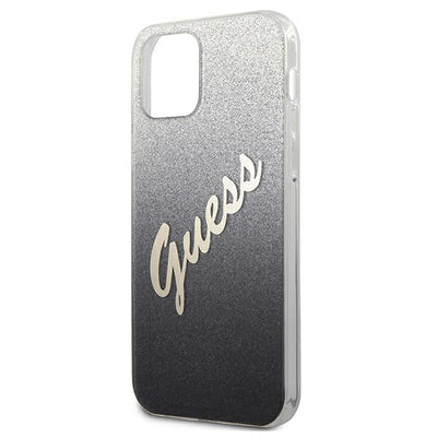 Guess GUHCP12SPCUGLSBK iPhone 12 mini 5.4" black/black hardcase Glitter Gradient Script