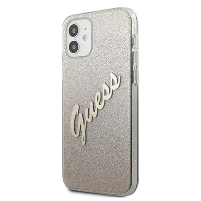 Guess GUHCP12SPCUGLSGO iPhone 12 mini 5.4" gold/gold hardcase Glitter Gradient Script