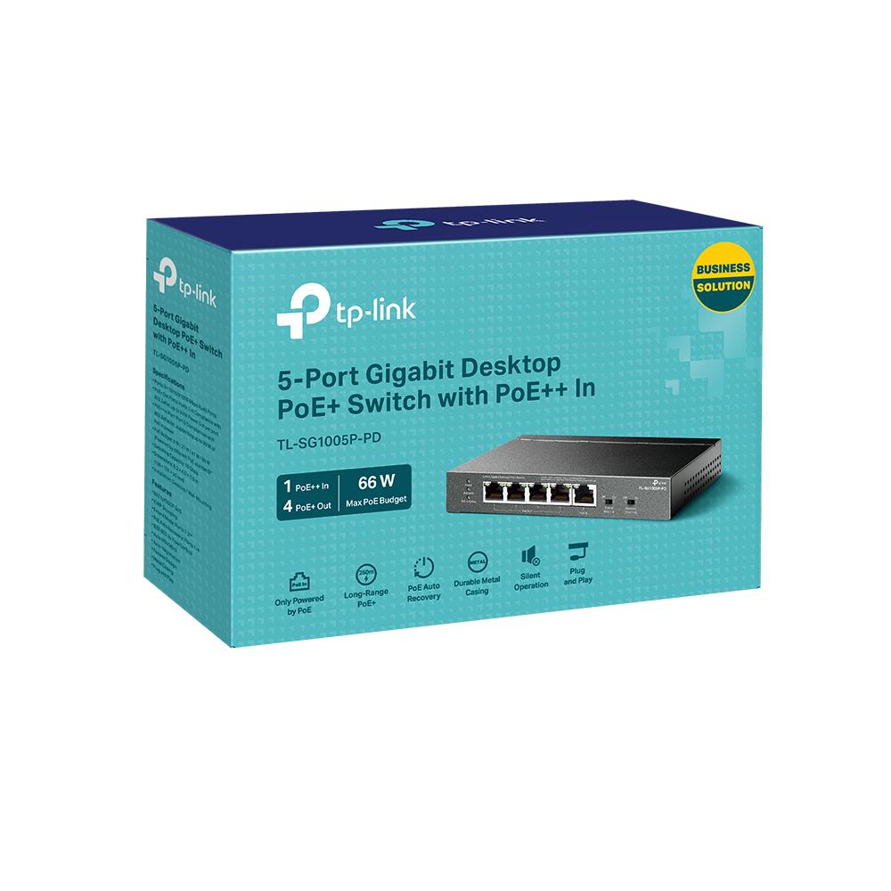 Switch TP-LINK TL-SG1005P-PD Desktop/pedestal 5x10Base-T / 100Base-TX / 1000Base-T PoE+ ports 5 TL-SG1005P-PD