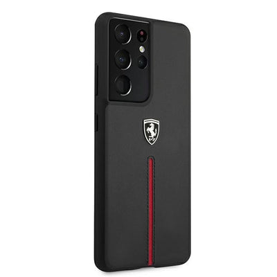 Ferrari FEOSIHCS21LBK S21 Ultra G998 black/black hardcase Off Track Leather Nylon Stripe
