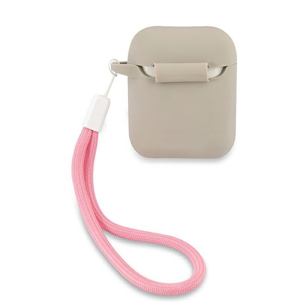Guess GUACA2LSVSGP AirPods cover gray pink/grey pink Silicone Vintage