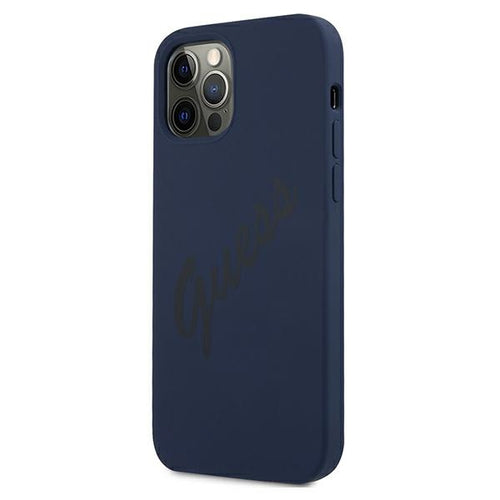 Guess GUHCP12LLSVSBL iPhone 12 Pro Max 6.7" blue/blue hardcase Script Vintage