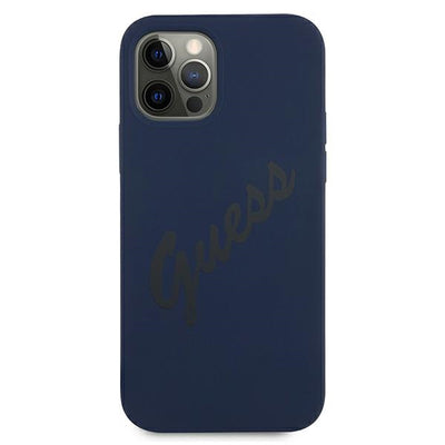 Guess GUHCP12LLSVSBL iPhone 12 Pro Max 6.7" blue/blue hardcase Script Vintage