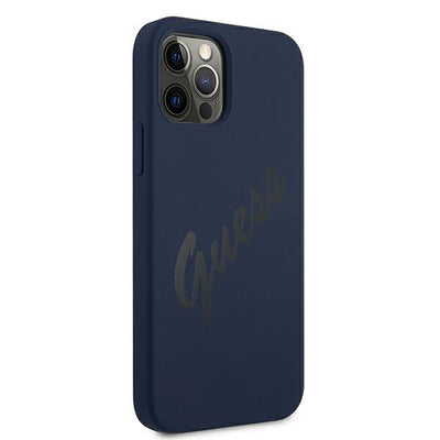 Guess GUHCP12LLSVSBL iPhone 12 Pro Max 6.7" blue/blue hardcase Script Vintage