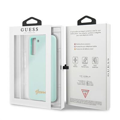 Guess GUHCS21MLSLMGLB S21+ G996 blue/blue hardcase Silicone Script Metal Logo
