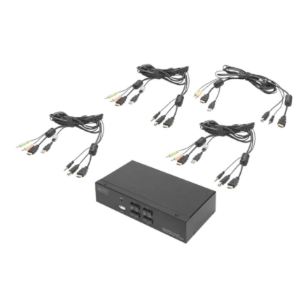 Digitus | KVM Switch, 4 Port, Single Display, 4K, HDMI | DS-12880