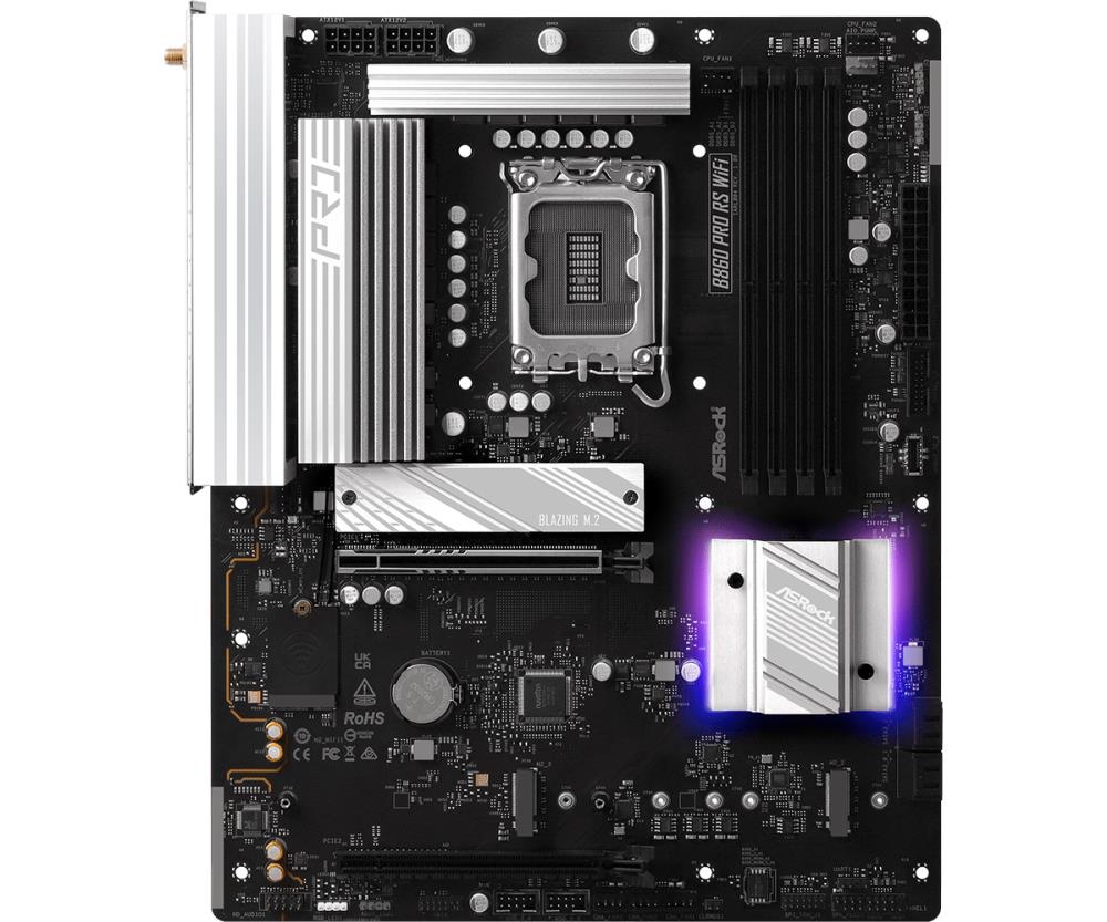 Mainboard ASROCK Memory DDR5 Memory slots 4 1xPCI-Express 4.0 16x 1xPCI-Express 5.0 16x 1xM.2 1xHDMI 1xDisplayPort 1xAudio-In 1xAudio-Out 1xMicrophone 2xUSB 2.0 6xUSB 3.2 1xUSB-C 1xRJ45 B860PRORSWIFI
