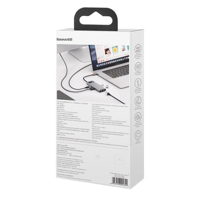 Baseus Metal Gleam 6-in-1 USB-C - USB-C PD 100W HUB 1x HDMI 4K 30Hz 3x USB-A 3.2 1x RJ45 - gray