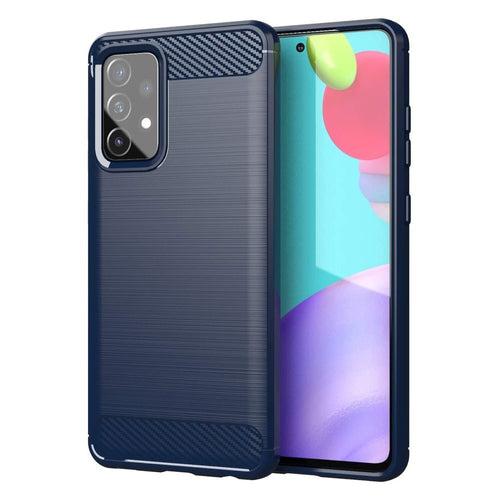 Carbon Case Flexible Cover TPU Case for Samsung Galaxy A72 4G blue — Hurtel