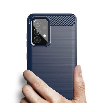 Carbon Case Flexible Cover TPU Case for Samsung Galaxy A72 4G blue — Hurtel