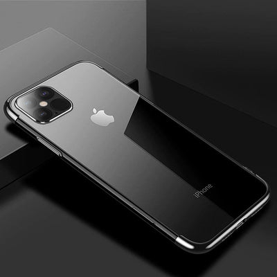 Clear Color Case Gel TPU Electroplating frame Cover for Xiaomi Mi 11 black — Hurtel