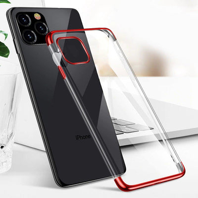 Clear Color Case Gel TPU Electroplating frame Cover for Xiaomi Mi 11 red — Hurtel