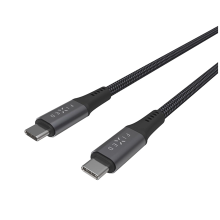 Fixed Braided Cable USB-C/USB-C, 2m, USB4 gen2 20Gbps, 4K 60Hz, 240W | FIXDBP-CC2-GR
