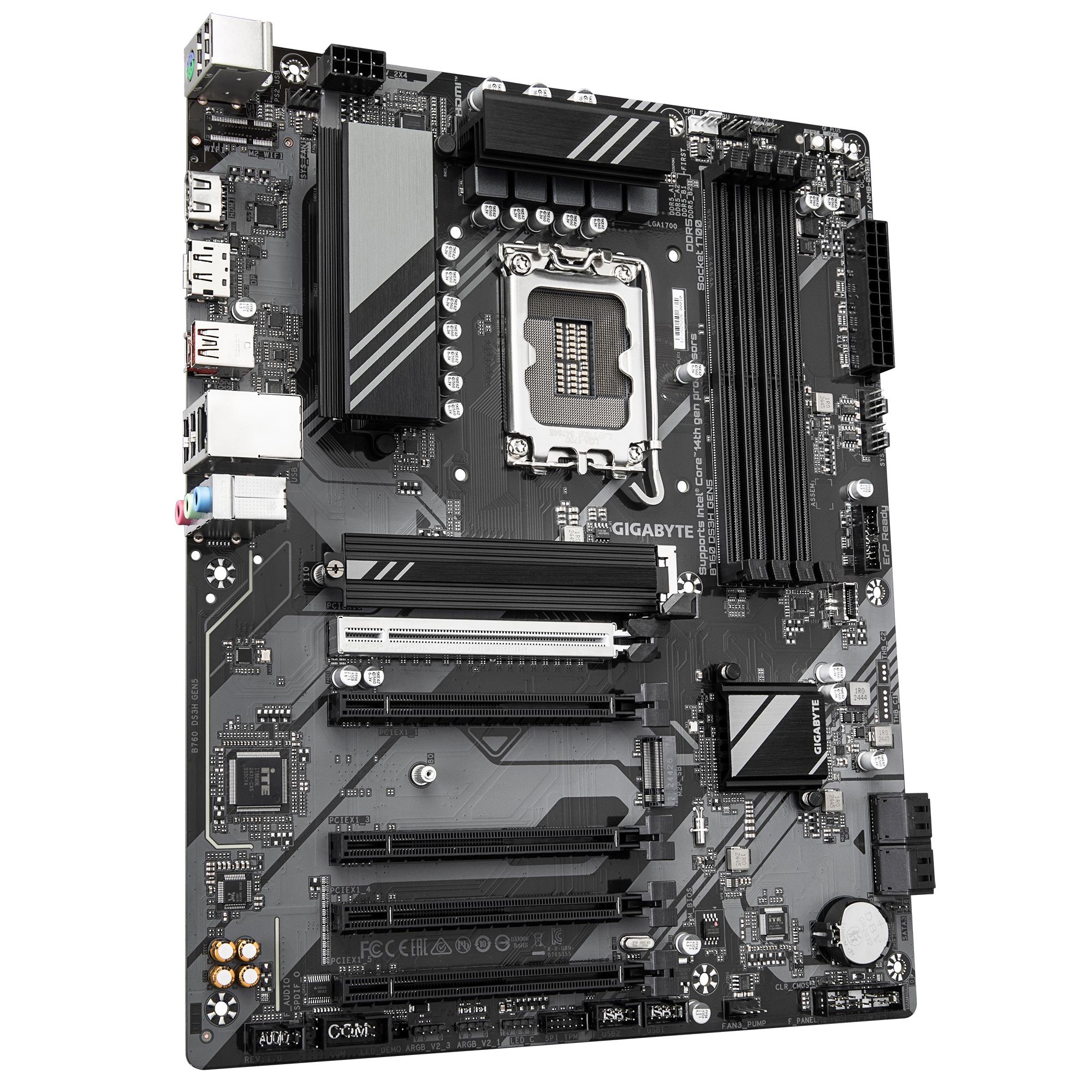 Mainboard GIGABYTE Intel B760 Express LGA1700 ATX Memory DDR5 Memory slots 4 B760DS3HGEN5