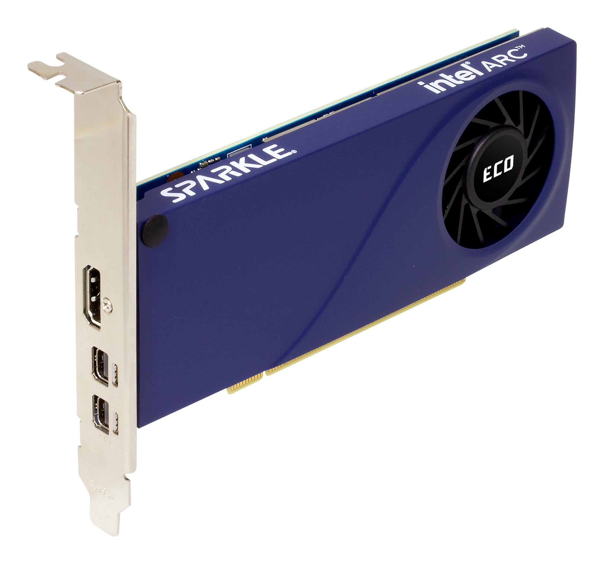 Graphics Card SPARKLE Intel Arc A310 4 GB GDDR6 PCIE 4.0 8x Single Slot Fansink 1xHDMI 2xMini DisplayPort SA310C-4G