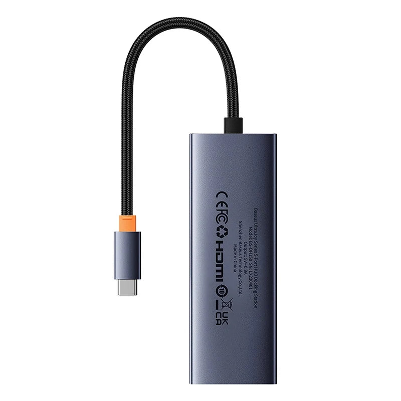 5-in-1 Hub Baseus UltraJoy Series USB-C to HDMI4K@30Hz+3xUSB 3.0+1xPD (grey) - Image 2