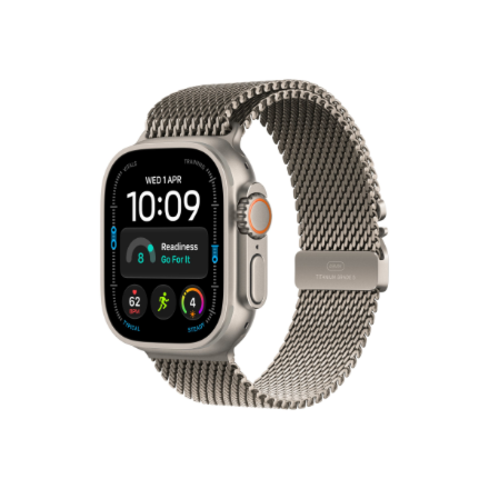 Apple Watch Ultra 4 GPS + Cellular 49mm Natural Titanium Case with Natural Titanium Milanese Loop - M | Apple