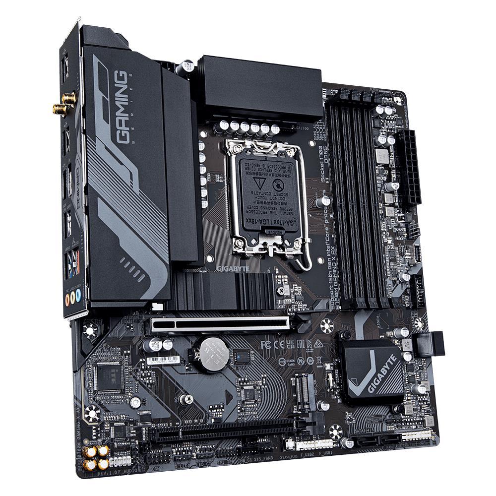 Mainboard GIGABYTE Intel B760 Express LGA1700 Micro-ATX Memory DDR5 Memory slots 4 1xPCI-Express 4.0 16x 1xM.2 1xHDMI 1xDisplayPort 5xUSB 2.0 3xUSB 3.2 1xRJ45 3xAudio port B760MGAMINGXAX1.1