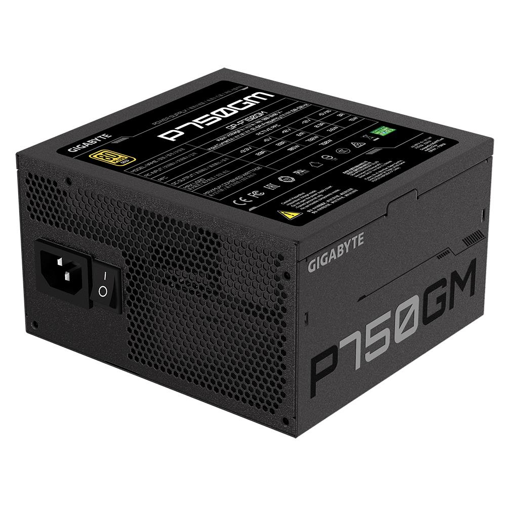 Power Supply GIGABYTE GP-P750GM 750 Watts Efficiency 80 PLUS GOLD PFC Active MTBF 100000 hours GP-P750GM