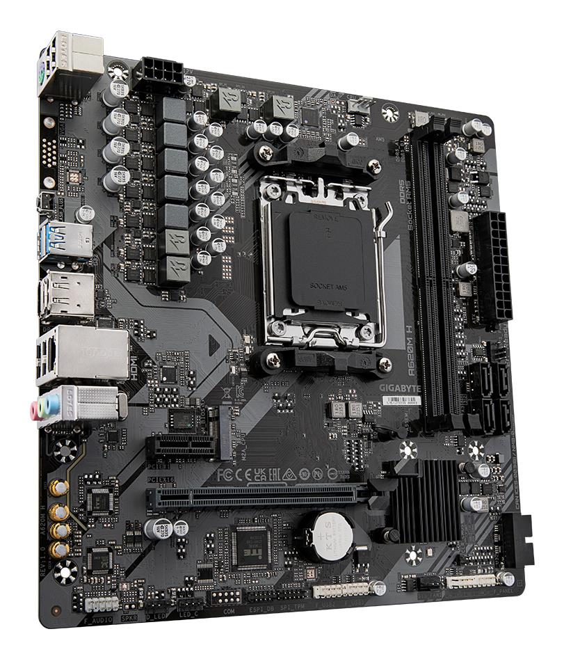 Mainboard GIGABYTE AMD A620 Socket AM5 micro ATX RAM DDR5-SDRAM 2xSlots 1xPCI Express x1 slots 1xPCI Express x16 slots 1xNumber of M.2 (M) slots A620MH2.0