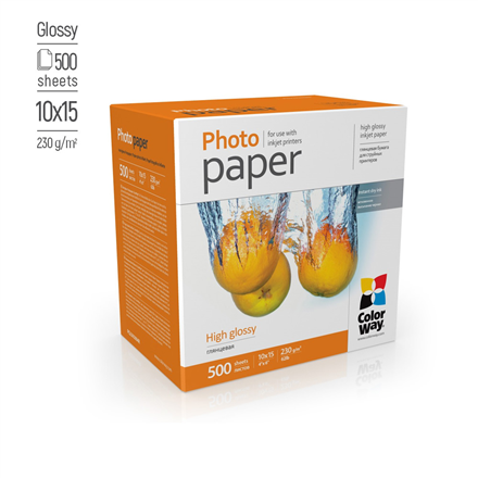 ColorWay Photo Paper, 500 sheets | High Glossy | 230 g/m² | 10x15