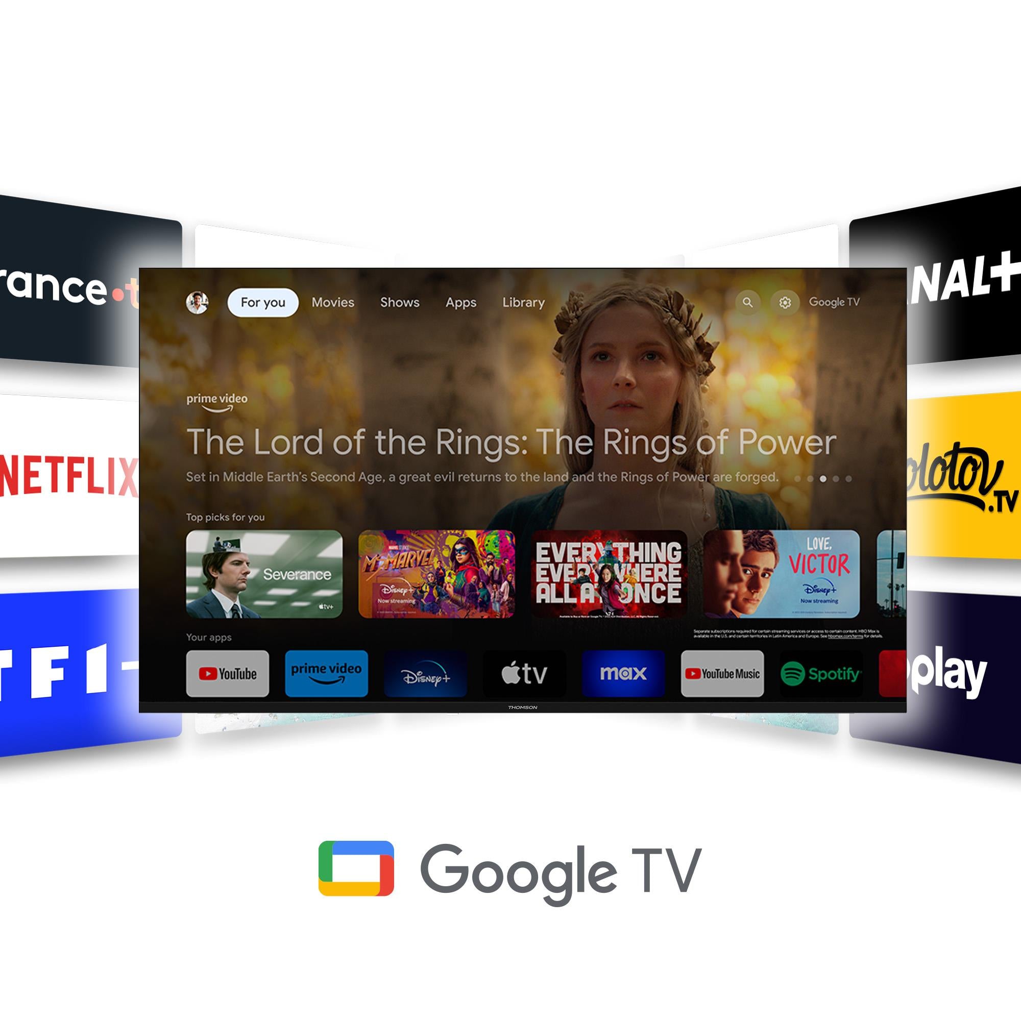 TV Set THOMSON 50" 4K/Smart QLED 3840x2160 Bluetooth Google TV 50QG5C14