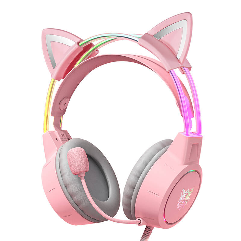 ONIKUMA X15Pro Gaming Headphones Pink/Cat Ears - Image 1