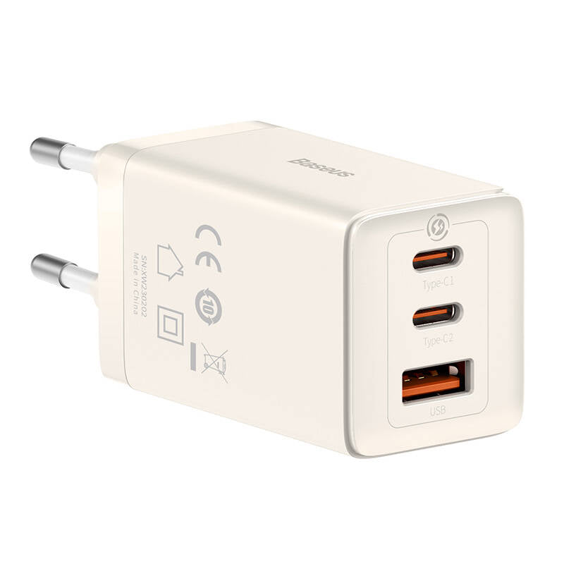 Wall charger Baseus GaN5 2x USB-C + USB, 65W + cable 1m (white) - Image 3