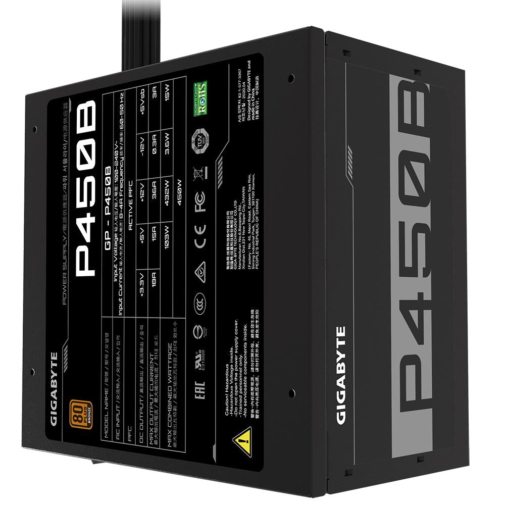 Power Supply GIGABYTE P450B 450 Watts Efficiency 80 PLUS BRONZE GP-P450B