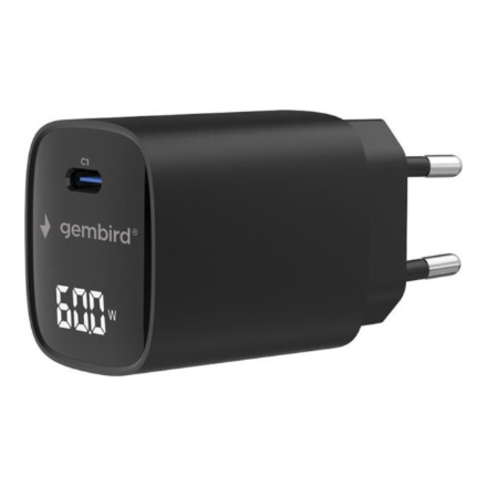 Gembird 60W USB Type-C fast charger, LCD | TA-UC-1C-PD60LCD-01-BK