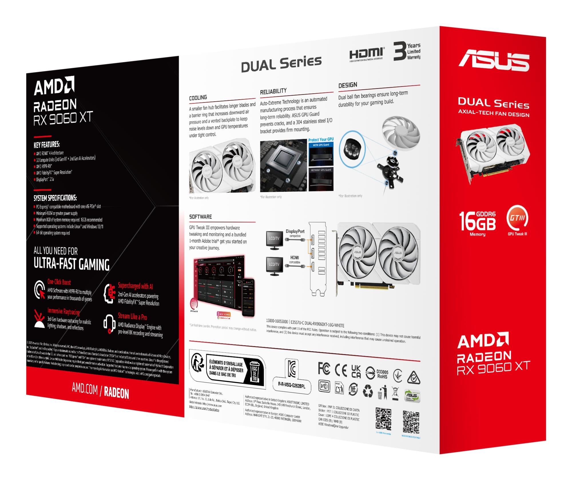 ASUS DUAL-RX9060XT-16G-WH Video